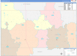 La Moure County, ND Wall Map Color Cast Style 2023